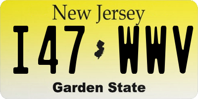 NJ license plate I47WWV