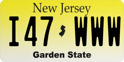 NJ license plate I47WWW