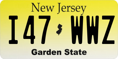 NJ license plate I47WWZ