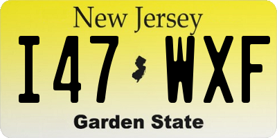 NJ license plate I47WXF