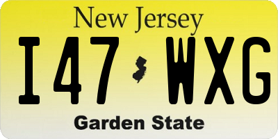 NJ license plate I47WXG