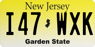 NJ license plate I47WXK