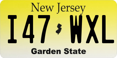 NJ license plate I47WXL