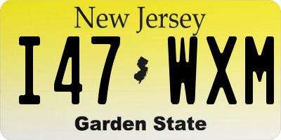 NJ license plate I47WXM