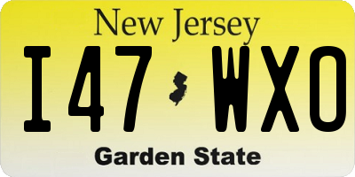 NJ license plate I47WXO