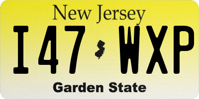 NJ license plate I47WXP