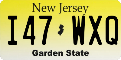 NJ license plate I47WXQ
