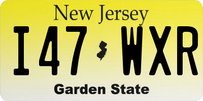 NJ license plate I47WXR