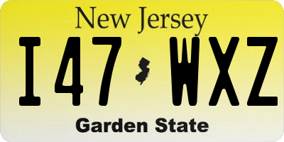 NJ license plate I47WXZ