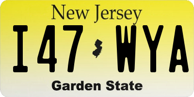 NJ license plate I47WYA