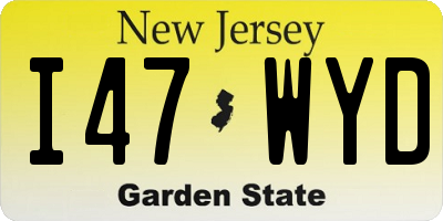 NJ license plate I47WYD