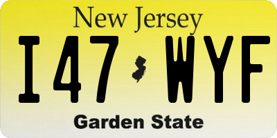 NJ license plate I47WYF