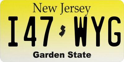 NJ license plate I47WYG