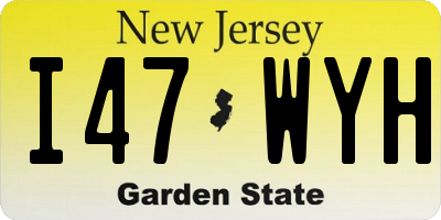 NJ license plate I47WYH