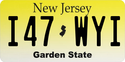 NJ license plate I47WYI