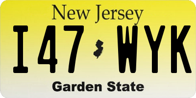NJ license plate I47WYK