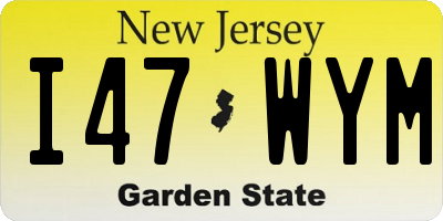 NJ license plate I47WYM