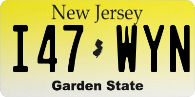 NJ license plate I47WYN