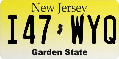 NJ license plate I47WYQ