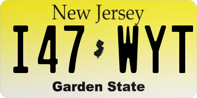 NJ license plate I47WYT