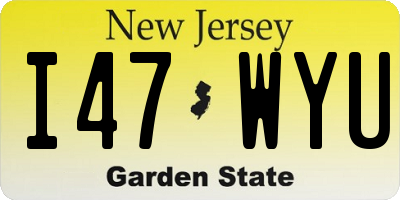 NJ license plate I47WYU