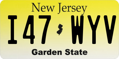 NJ license plate I47WYV