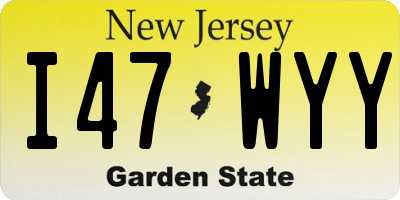 NJ license plate I47WYY