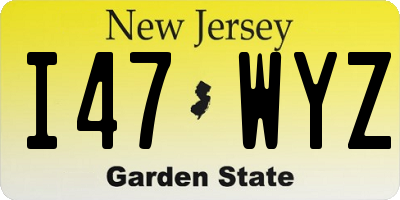 NJ license plate I47WYZ