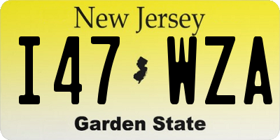 NJ license plate I47WZA