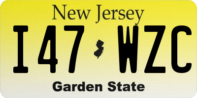 NJ license plate I47WZC