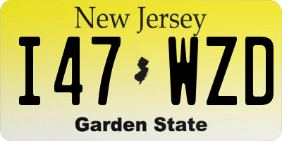 NJ license plate I47WZD