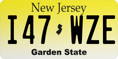 NJ license plate I47WZE