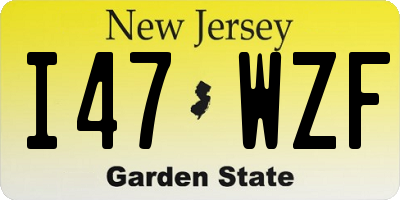 NJ license plate I47WZF
