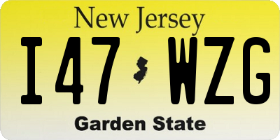 NJ license plate I47WZG