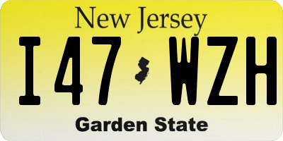 NJ license plate I47WZH