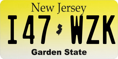 NJ license plate I47WZK