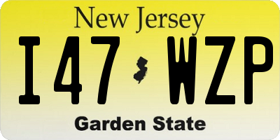 NJ license plate I47WZP