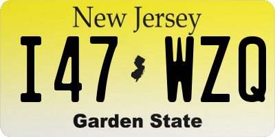 NJ license plate I47WZQ