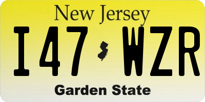 NJ license plate I47WZR