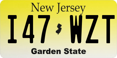 NJ license plate I47WZT