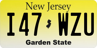 NJ license plate I47WZU