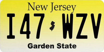 NJ license plate I47WZV