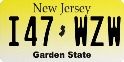 NJ license plate I47WZW