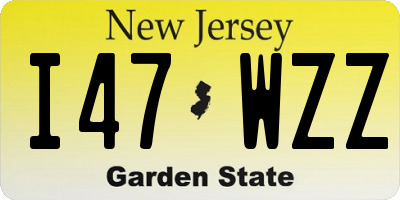 NJ license plate I47WZZ
