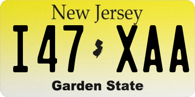 NJ license plate I47XAA