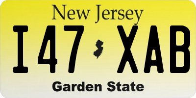 NJ license plate I47XAB
