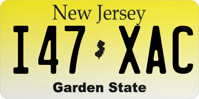 NJ license plate I47XAC