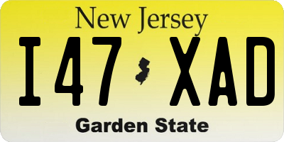 NJ license plate I47XAD