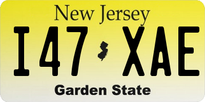NJ license plate I47XAE