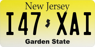 NJ license plate I47XAI
